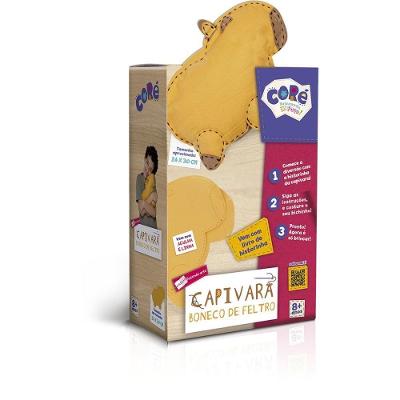 Livro Brinquedo Capivara Boneco de Feltro com Kit Completo Toyster