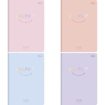 Agenda Planner Tilibra Happy Grampeado 178x254mm 20 Folhas Tons Pastel