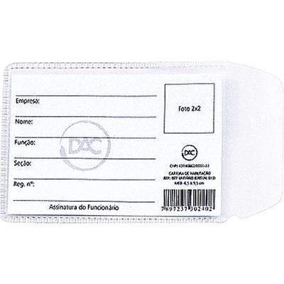Porta Documento DAC para RG com Aba PVC Cristal 7x10,5cm 100 Unidades