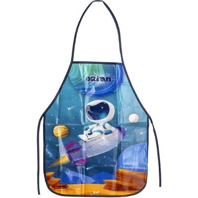 Avental Escolar Infantil BRW Orion Astronauta Plástico Azul