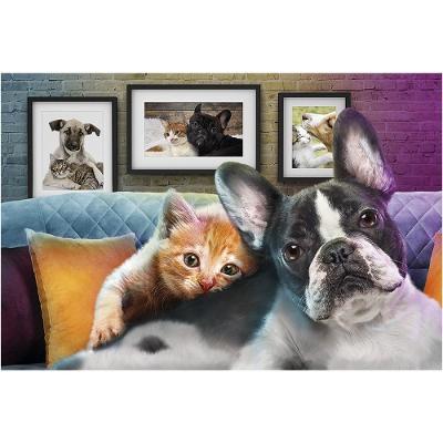 Quebra-Cabeça Cartonado Melhores Amigos 200 Peças Tema Pets Grow