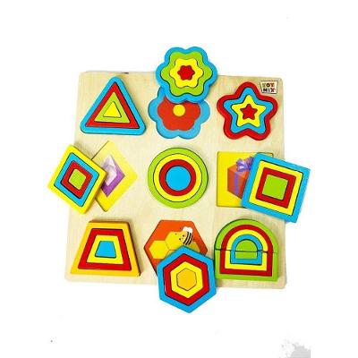 Brinquedo Pedagógico de Madeira Encaixe de Formas e Cores Toy Mix