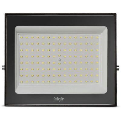 Refletor de LED Projetor 150W 6500K Luz Branca Fria Preto Elgin