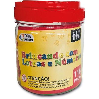 Brinquedo Pedagógico Letras e Números 118 Peças Pais & Filhos