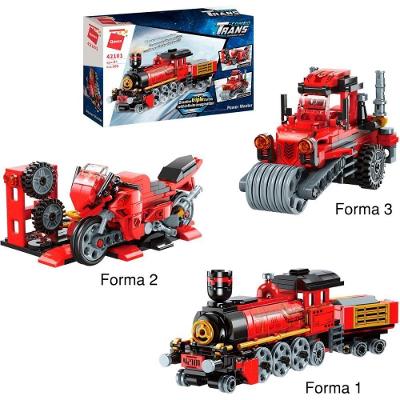 Brinquedo para Montar Combo Transportes 3em1 305 Peças Conjunto 3 Modelos