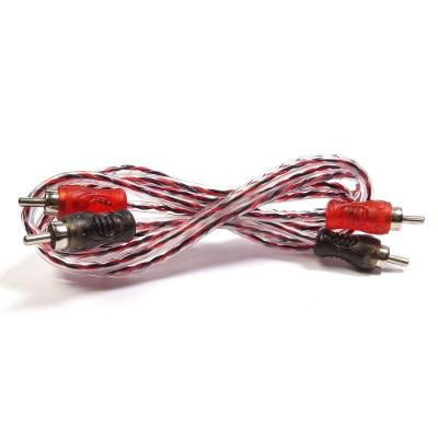 Cabo 2 Rca Automotivo Transparente 1m para Áudio Estéreo em Sistemas de Som com Conectores Macho