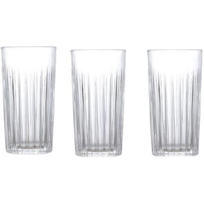 Jogo Copos Long Drink Nora Vidro 265ML 3 Peças Transparente Western
