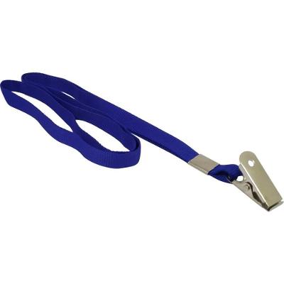 Cordão para Crachá Mares 052166 Tecido com Presilha Jacaré 10 Unidades Azul