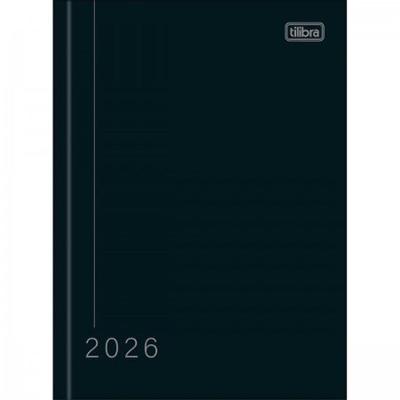 Agenda Tilibra Pepper 2023 Capa Dura Costurada 160 Folhas Preta