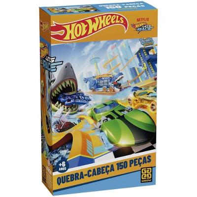 Quebra-Cabeça Cartonado Hot Wheels P150 150 Peças Grow