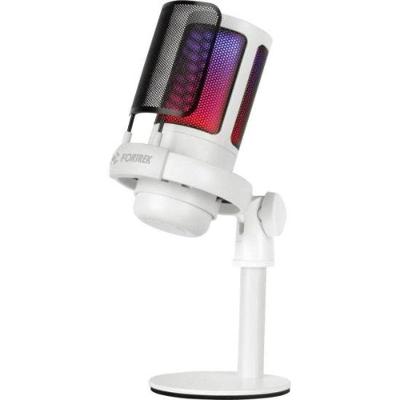 Microfone Gamer USB Fortrek Mic10 para Pc Cardioide com Tela Anti Sopro Branco