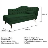 Kit Diva Recamier Diana 130Cm Lado Esquerdo E 02 Poltronas Julia Suede - Doce Sonho Móveis Verde - 3