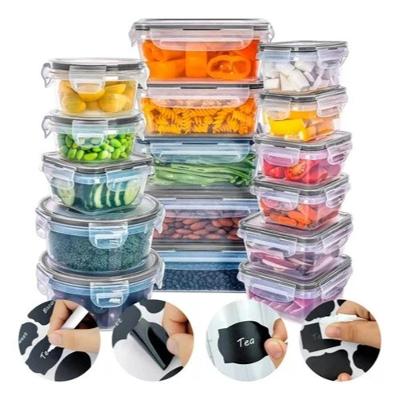 Kit 16 Potes Herméticos Croix Plástico com Trava Livre de BPA Transparente Deco