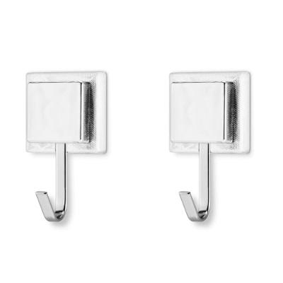 Kit 2 Suporte Porta Toalha Gancho Fita Dupla Face sem Furo Prata 3M Brasil