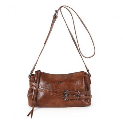 Bolsa Transversal Gash BS72995GA Poliuretano 28cm Marrom Feminina