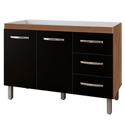 Balcao P- Pia Sem Tampo Bianca 120 Cm Mobbs Savana Preto