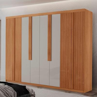 Guarda Roupa Casal Levi Mdf Com 8 Portas 4 Gavetas Moderna