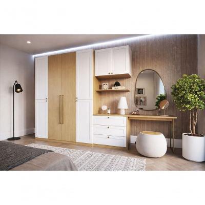Guarda Roupa Casal Savana-Branco 8 Portas 6 Gavetas MDF-MDP Branco Genialflex Móveis