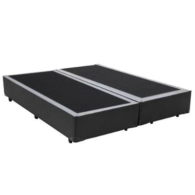 Cama Box Casal Bipartido Homequeen Sintético Cinza 40x138x188 Estrutura em Madeira