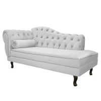 Kit Diva Recamier Diana 160Cm Lado Direito E 01 Poltrona Classic Suede - Doce Sonho Móveis Branco - 5