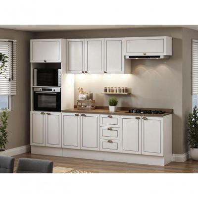 Cozinha Completa Modulada 5 Peças Americana MDF MDP 270cm Branco Ebano Genialflex Móveis