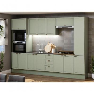 Cozinha Completa Modulada 6 Peças Americana 11 Portas 3 Gavetas Verde Mint-ebano Genialflex Móveis