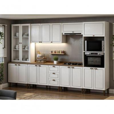 Cozinha Completa Modulada Americana 10 Portas 3 Gavetas Branco-ebano Genialflex Móveis