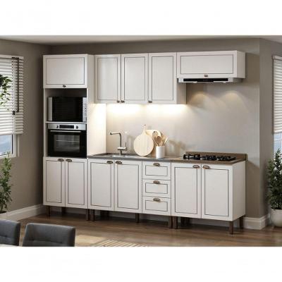 Cozinha Completa Modulada 5 Peças Americana 5 Portas MDF-MDP Branco-ebano Genialflex Móveis