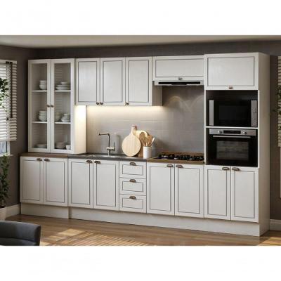Cozinha Completa Modulada 6 Peças Americana 10 Portas 3 Gavetas MDF MDP Branco Ebano Genialflex