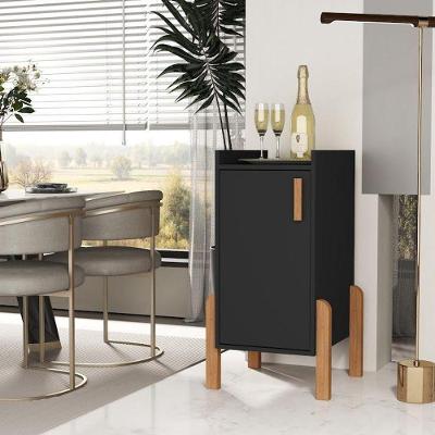 Armário Baixo Poseidon 1 Porta MDP 32CM Preto SAL Movelaria