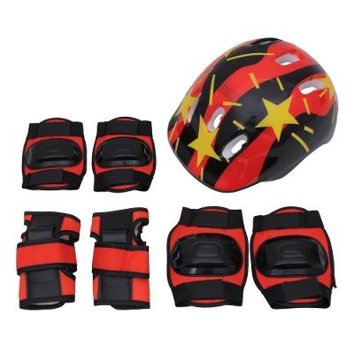 Kit Proteção Infantil 7 Peças Capacete Joelheira Cotoveleira Ajustável Skate Patins