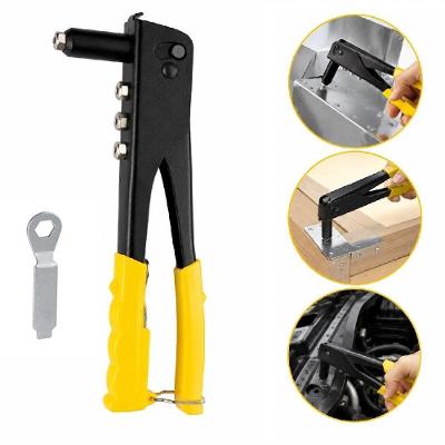 Rebitador Manual 9" Alicate Profissional com 4 Bicos e 40 Rebites Estrutura em Aco Reforcado