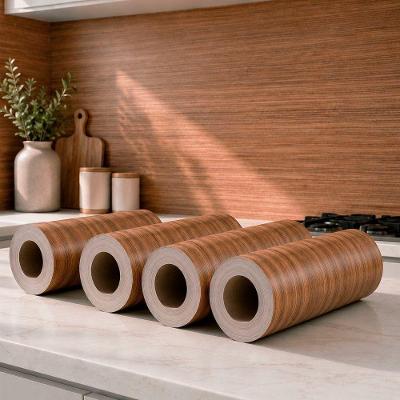 Kit 4 Rolos Adesivo Decorativo Parede e Móveis 5mx45cm 9,0m2 Marrom