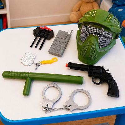 Kit Brinquedo Militar Soldado Tático com Máscara e Acessórios Verde