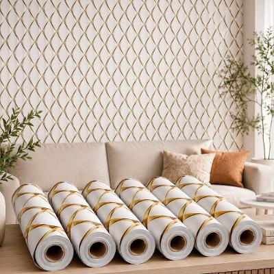 Kit 6 Rolos Adesivo Decorativo 3D Dourado Parede Móveis 5mx45cm