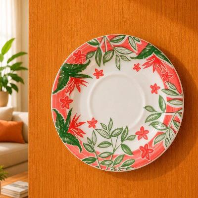 Pires Decorativo de Parede com Suporte em Cerâmica Branco Tropical