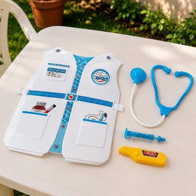 Kit Médico Infantil Doutor com Jaleco e Estetoscópio 4 Peças Branco