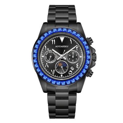 Relógio Mecânico Automático Masculino Pulseira de Aço Inox Luz Noturna Preto