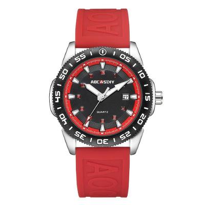 Relógio Esportivo Moderno Pulseira Silicone Luz Noturna Vermelho
