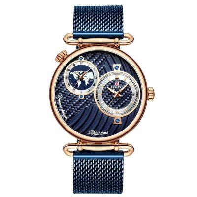 Relógio de Pulso Masculino 62002 Analógico Aço Inox Azul Reward