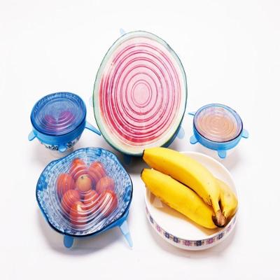 Kit 6 Tampas de Silicone Flexível Ajustável Reutilizável Transparente Yeet