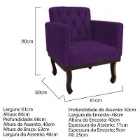 Kit Diva Recamier Diana 160Cm Lado Direito E 01 Poltrona Classic Suede - Doce Sonho Móveis Roxo - 2