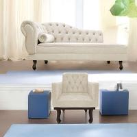 Kit Diva Recamier Diana 160Cm Lado Direito E 01 Poltrona Classic Suede - Doce Sonho Móveis Bege - 1