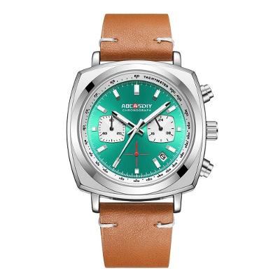 Relógio Masculino Analógico Quartzo Pulseira de Couro Luz Noturna Verde