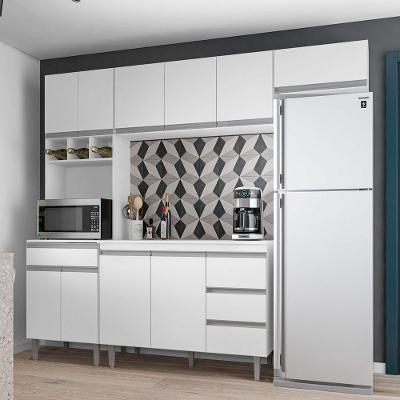 Cozinha Modulada Andréia 10 Portas 4 Gavetas MDF 241CM Branco Abmaza