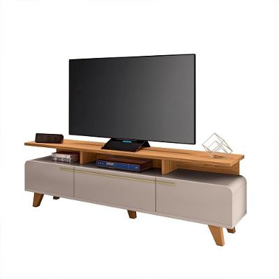 Bancada para Tv Essenza G26 Até 70 Polegadas 200cm Mdf-mdp Off White-cinamomo Gran Belo
