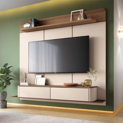 Home Painel Suspenso Messier G26 para Tv Até 70 Polegadas 180cm Mdf Mdp Off White Castanho Gran Belo