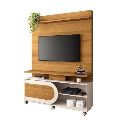 Home Theater Órbis G26 para Tv Até 55 Polegadas 136cm em MDF-MDP com Rodízios Cinamomo-off White