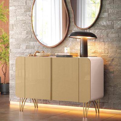 Buffet Decorativo Bambino G26 Moderno 2 Portas MDF-MDP Off White-champagne Gran Belo