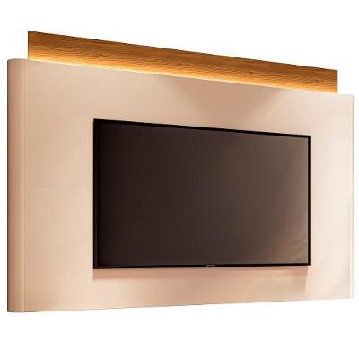 Painel para Tv Nobre G26 Até 85 Polegadas em MDF com LED Off White e Cinamomo Gran Belo